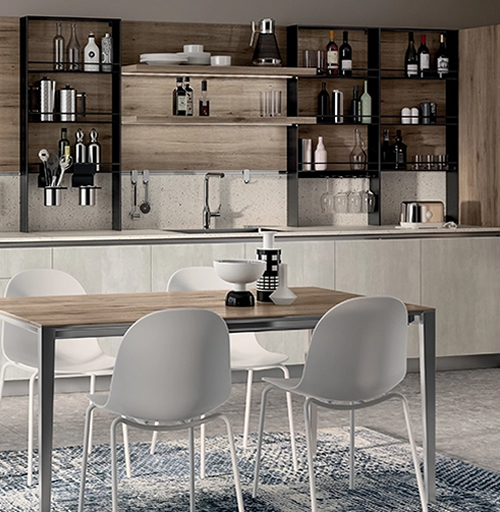 Cucina moderna colore legno - Modello Liberamente Scavolini